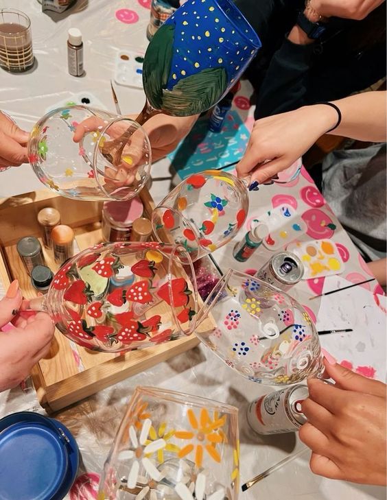 Manchester Lonely Girls Club Wine Glass Painting Night